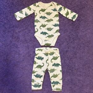 Carter's - Just one you - Dinosaur pant and long sleeve onesie set - 6 Months